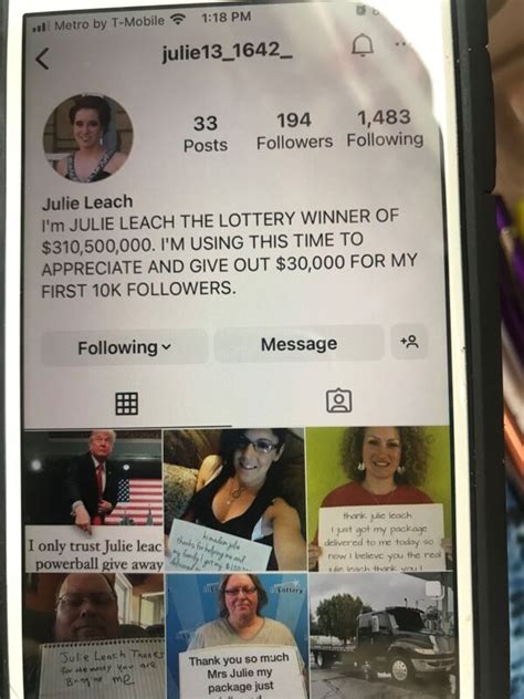 julie leach scam|Lottery Winner Donation Scam (2023) .